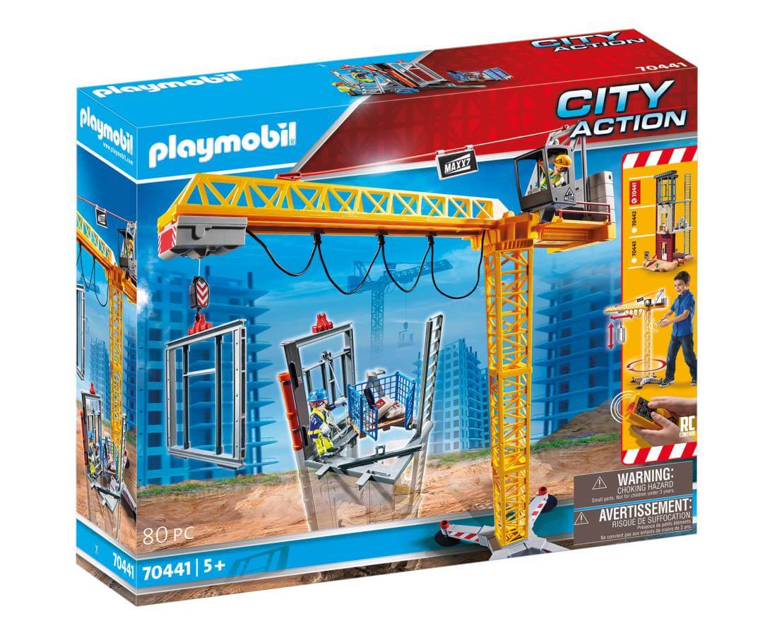 PLAYMOBIL Action Heros: RC-Baukran mit Bauteil