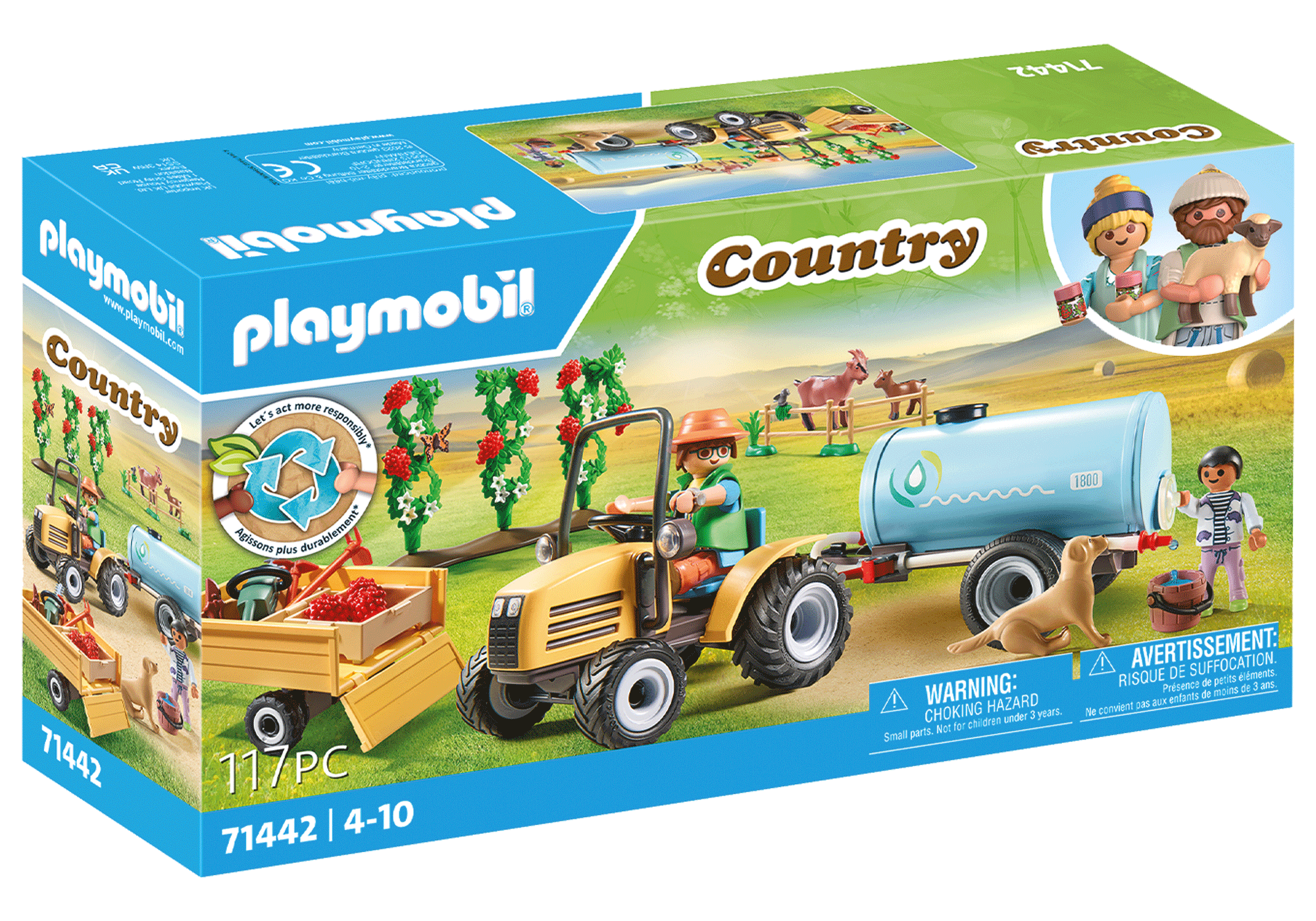 PLAYMOBIL Country: Traktor mit Anhänger und Wasserabenteuer